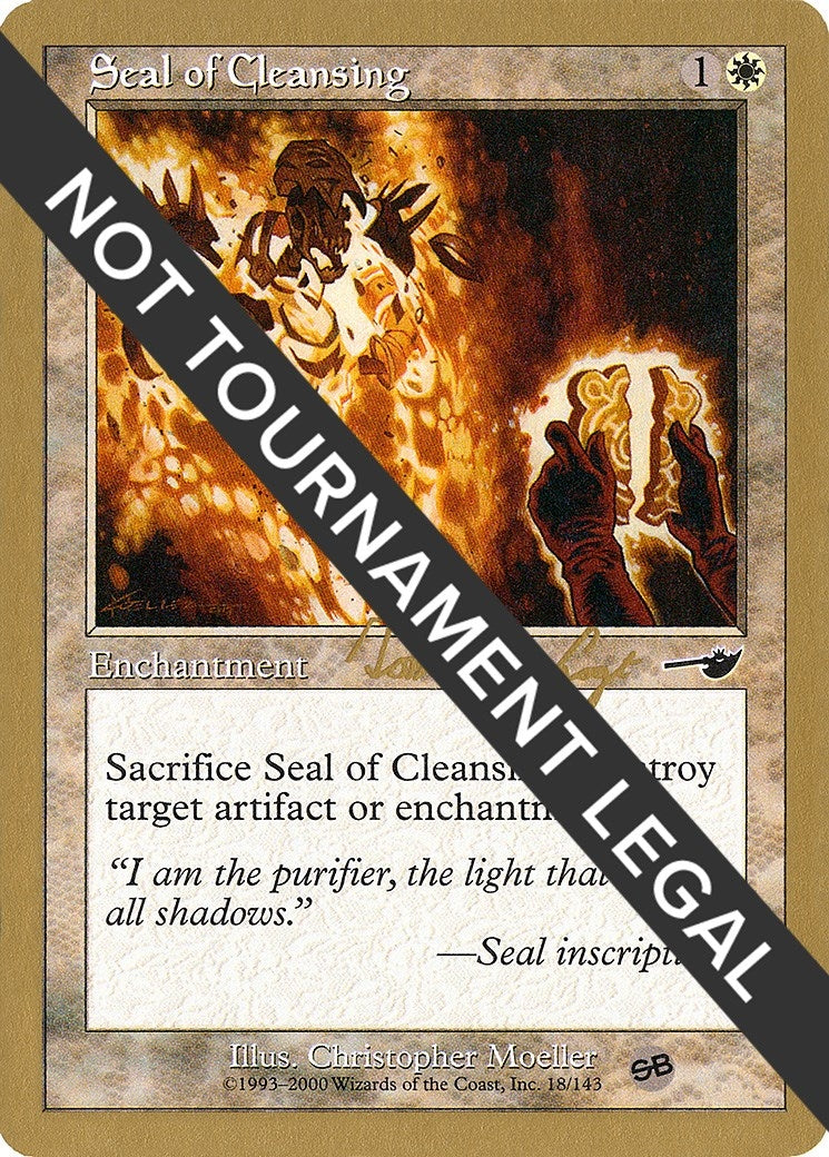 Image for Seal of Cleansing - 2000 Tom van de Logt (NMS) (SB) (World Championship Decks) - Magic: The Gathering