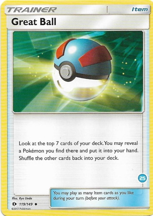 Image for Great Ball (25) (Alolan Ninetales Half-Deck) (119/149) (SM Trainer Kit: Alolan Sandslash & Alolan Ninetales) - Pokemon