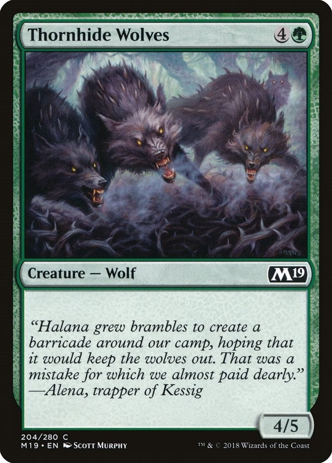 Image for Thornhide Wolves (204) (Core Set 2019) - Magic: The Gathering