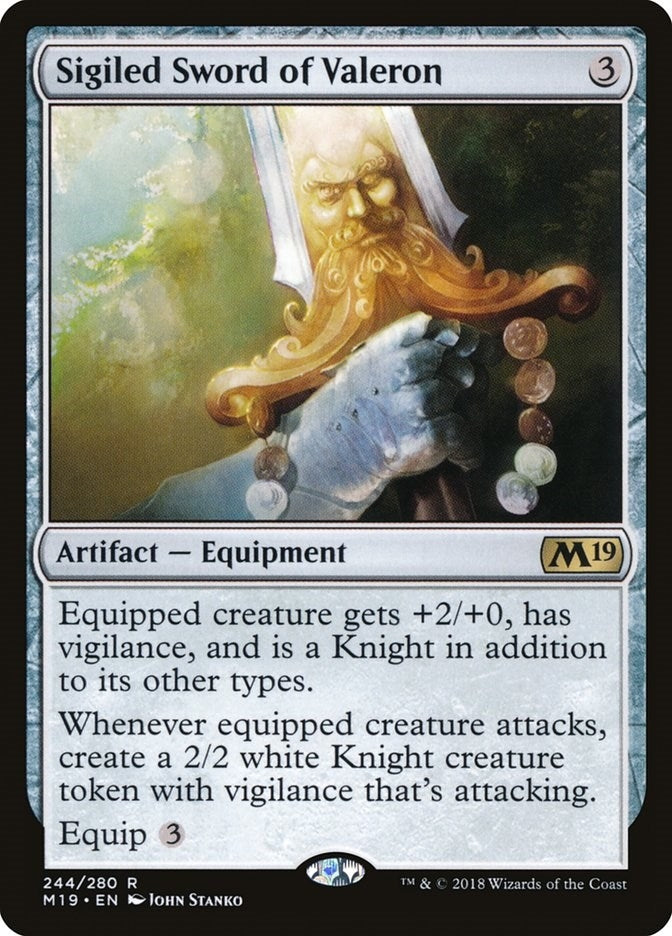 Image for Sigiled Sword of Valeron (244) (Core Set 2019) - Magic: The Gathering
