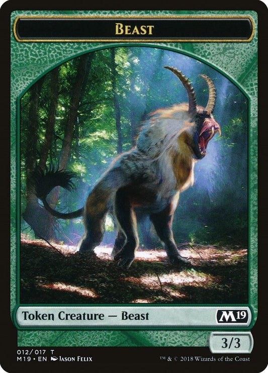 Image for Beast Token (12) (Core Set 2019) - Magic: The Gathering