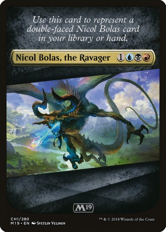 Image for Checklist Card - Core Set 2019 (Nicol Bolas, the Ravager) (CH1) (Core Set 2019) - Magic: The Gathering