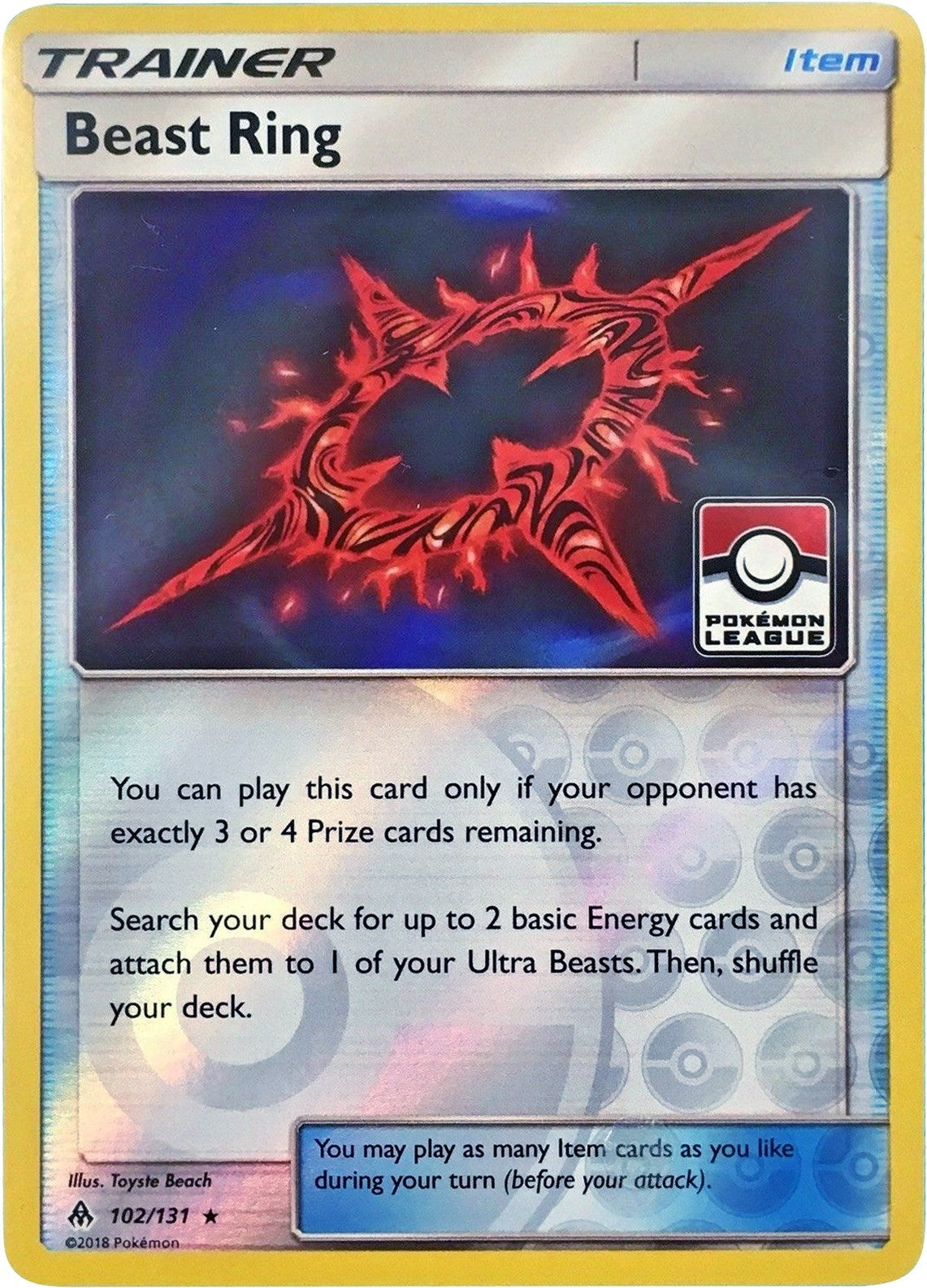 Image for Beast Ring - 102/131 (Pokemon League) (102/131) (League & Championship Cards) - Pokemon