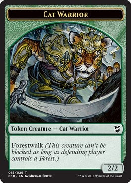 Image for Cat Warrior // Thopter (026) Double-Sided Token (15 // 26) (Commander 2018) - Magic: The Gathering