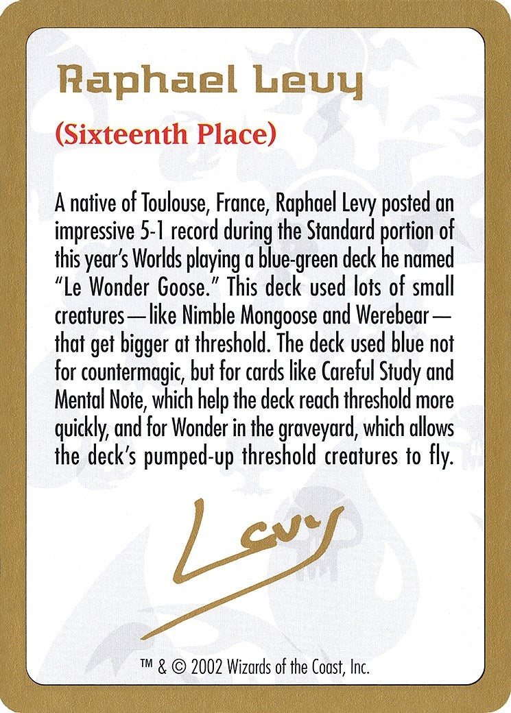 Image for 2002 Raphael Levy Biography Card (World Championship Decks) - Magic: The Gathering