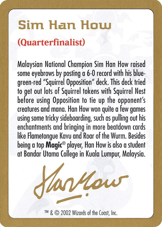 Image for 2002 Sim Han How Biography Card (World Championship Decks) - Magic: The Gathering
