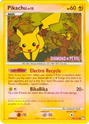 Image for Pikachu - 94/123 (Diamond & Pearl) (094/123) (Burger King Promos) - Pokemon
