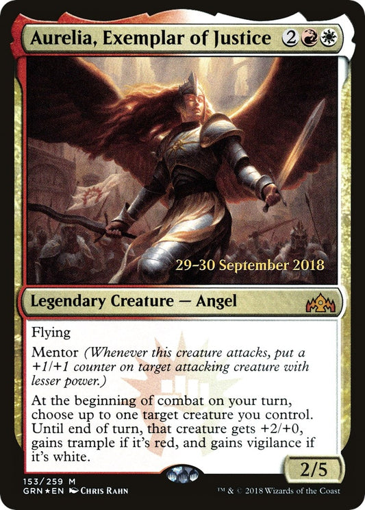 Image for Aurelia, Exemplar of Justice (153) (Prerelease Cards) - Magic: The Gathering