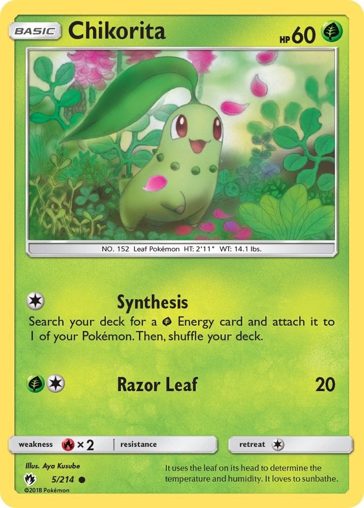 Image for Chikorita (5) (5/214) (SM - Lost Thunder) - Pokemon