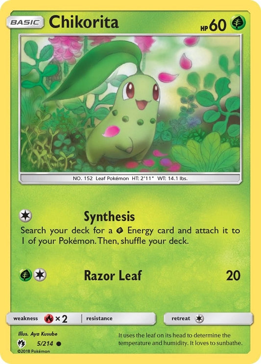 Image for Chikorita (5) (5/214) (SM - Lost Thunder) - Pokemon