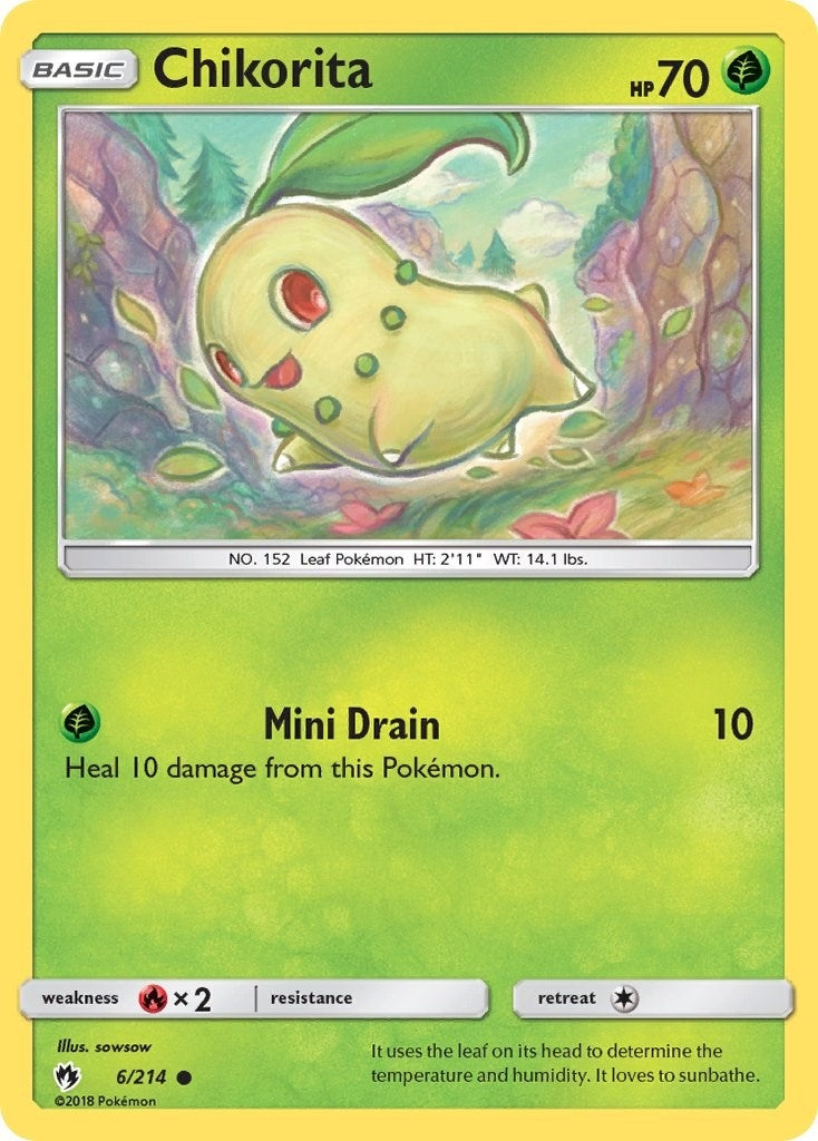 Image for Chikorita (6) (6/214) (SM - Lost Thunder) - Pokemon