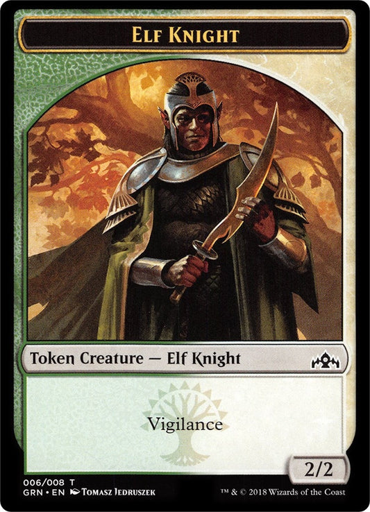 Image for Elf Knight // Saproling Double-Sided Token (6 // 8) (Guilds of Ravnica: Guild Kits) - Magic: The Gathering