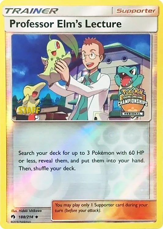 Image for Professor Elm's Lecture - 188/214 (Regional Championships) [Staff] (188/214) (League & Championship Cards) - Pokemon