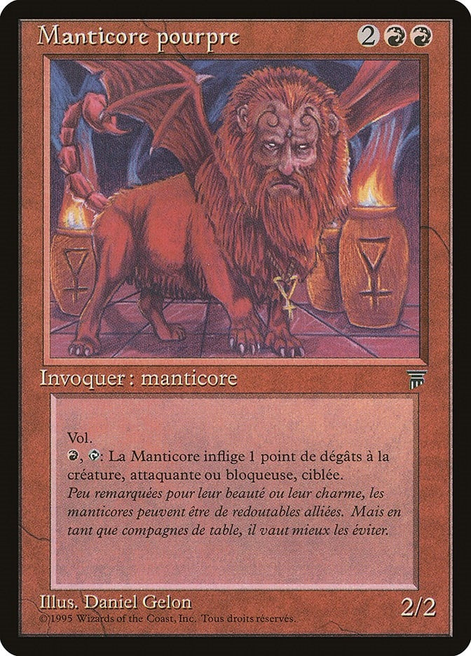 Image for Crimson Manticore (French) - "Manticore pourpre" (Renaissance) - Magic: The Gathering