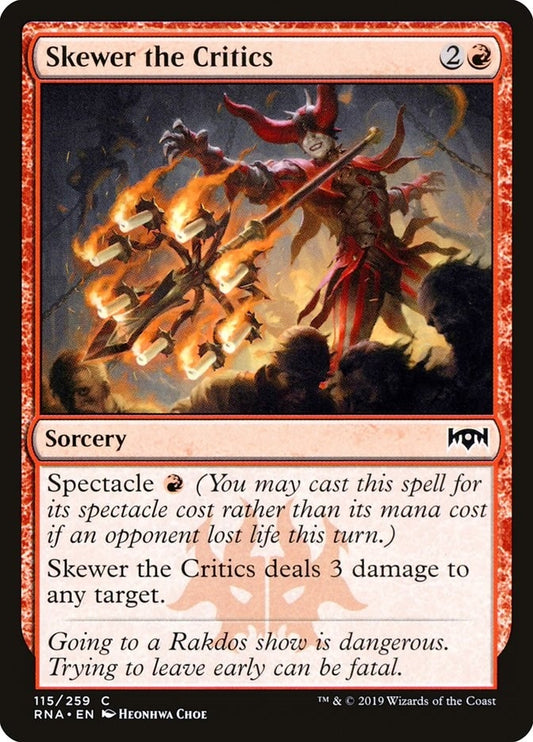 Image for Skewer the Critics (115) (Ravnica Allegiance) - Magic: The Gathering
