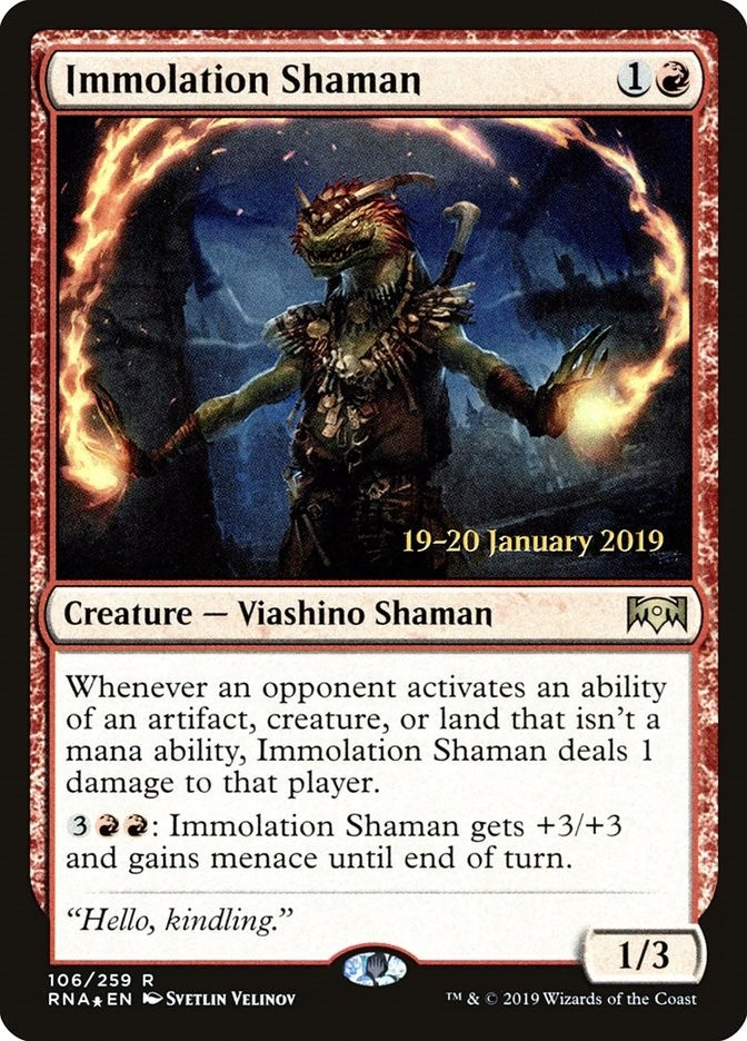 Image for Immolation Shaman (106) (Prerelease Cards) - Magic: The Gathering