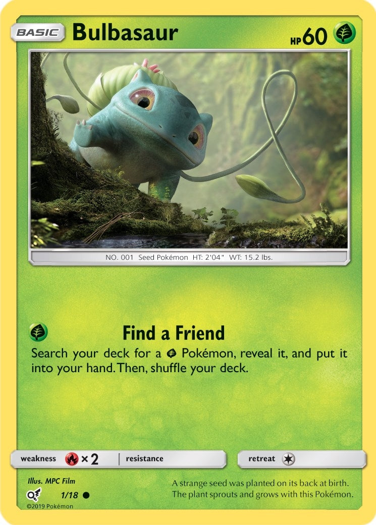 Image for Bulbasaur (Holo Common) (1/18) (Detective Pikachu) - Pokemon