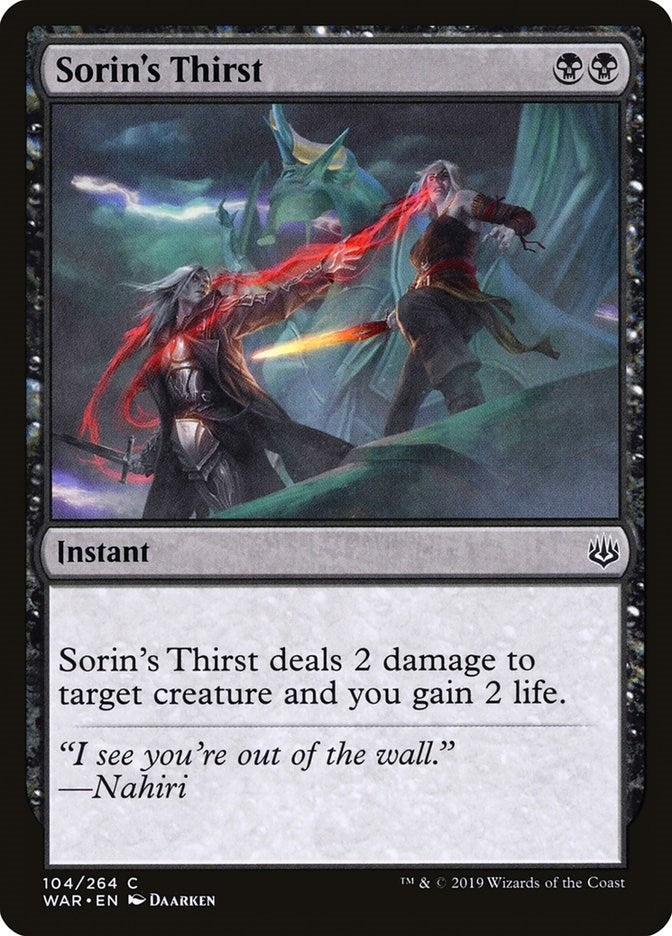 Image for Sorin's Thirst (104) (War of the Spark) - Magic: The Gathering