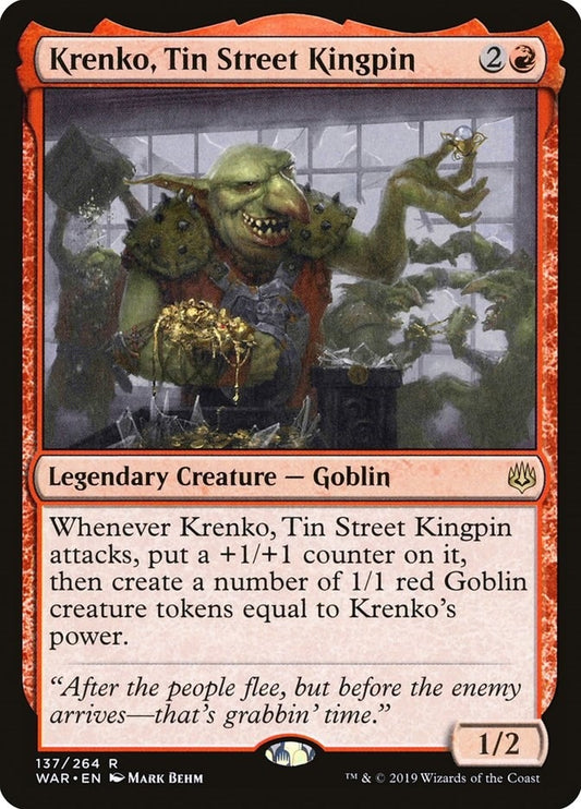 Image for Krenko, Tin Street Kingpin (137) (War of the Spark) - Magic: The Gathering