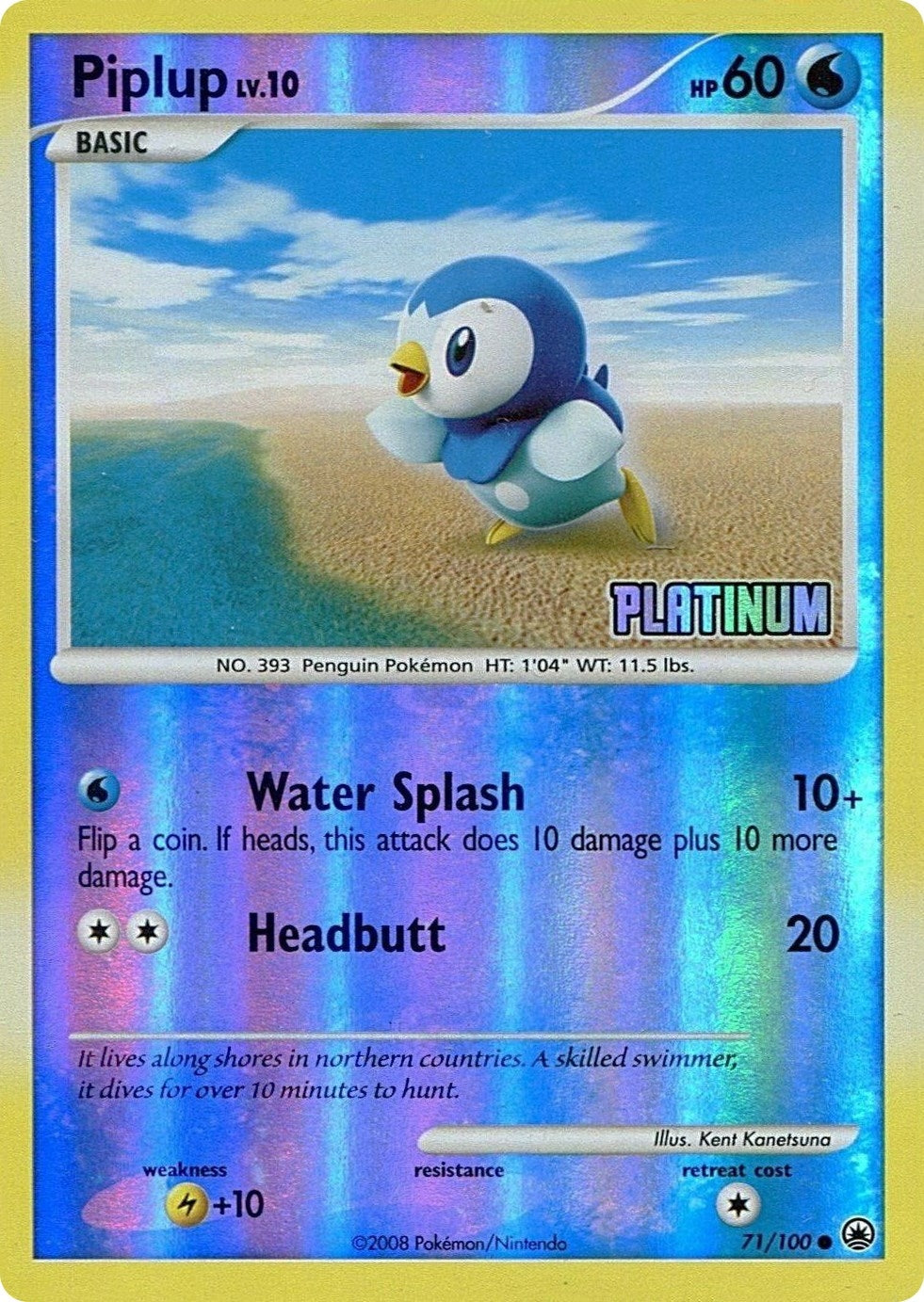 Image for Piplup - 71/100 [Platinum] (071/100) (Burger King Promos) - Pokemon