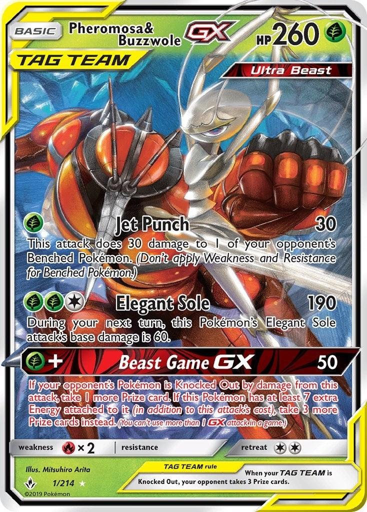 Image for Pheromosa & Buzzwole GX (1/214) (SM - Unbroken Bonds) - Pokemon