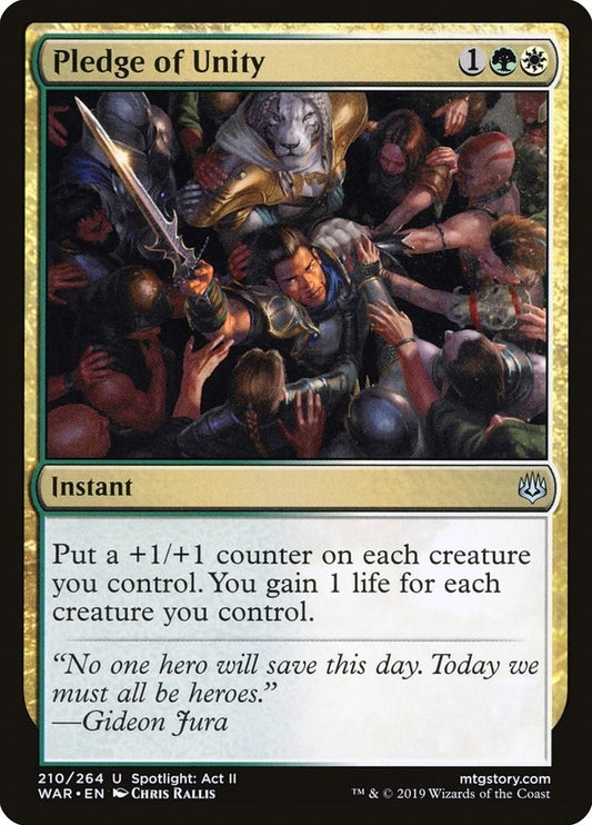 Image for Pledge of Unity (210) (War of the Spark) - Magic: The Gathering