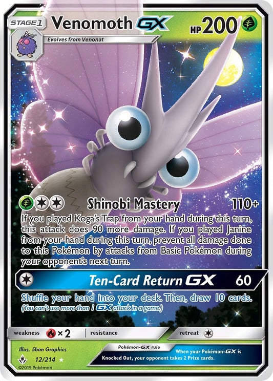 Image for Venomoth GX (12/214) (SM - Unbroken Bonds) - Pokemon
