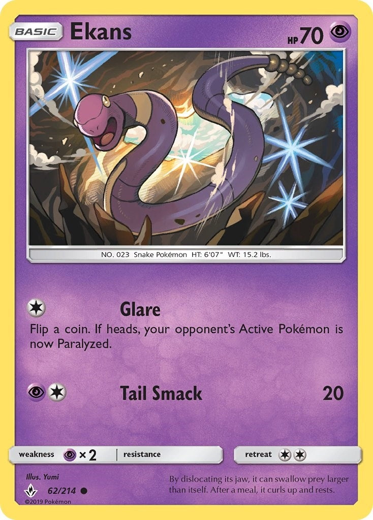 Image for Ekans (62/214) (SM - Unbroken Bonds) - Pokemon