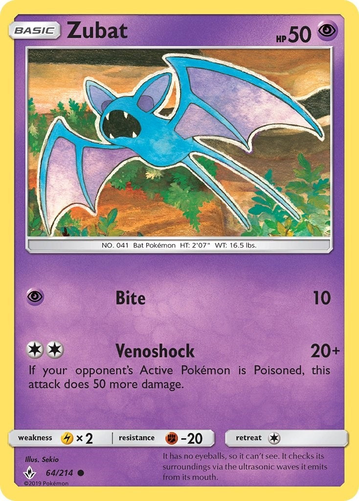 Image for Zubat (64/214) (SM - Unbroken Bonds) - Pokemon