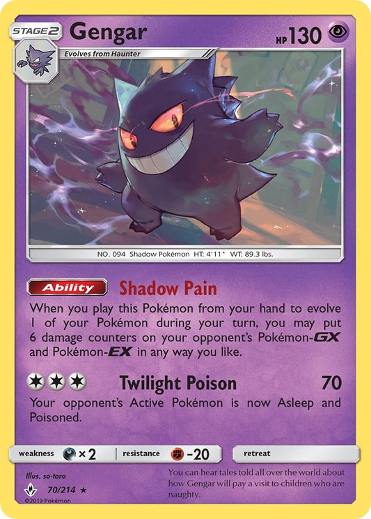 Image for Gengar (70/214) (SM - Unbroken Bonds) - Pokemon