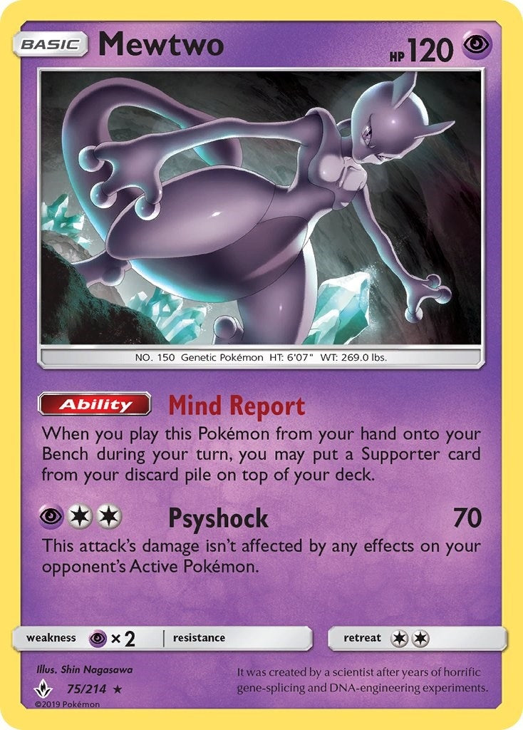 Image for Mewtwo (75/214) (SM - Unbroken Bonds) - Pokemon