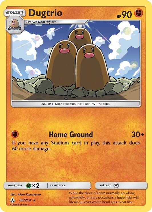 Image for Dugtrio (86/214) (SM - Unbroken Bonds) - Pokemon