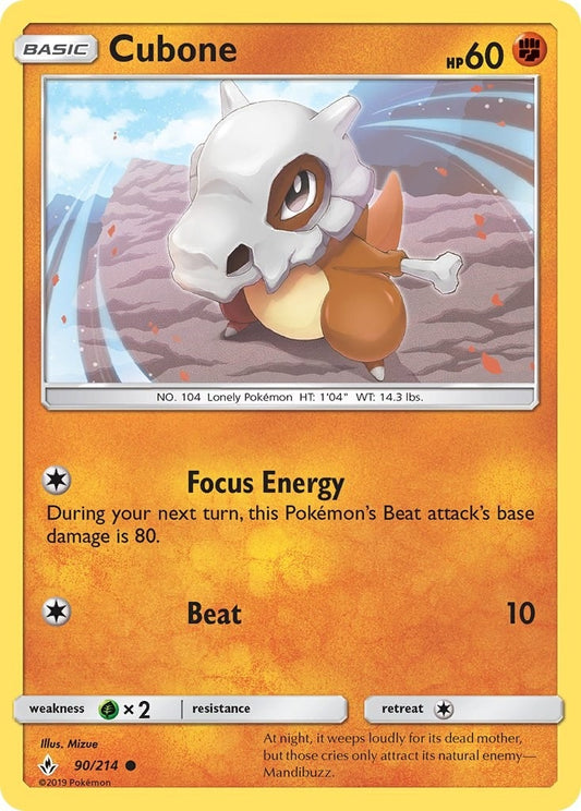 Image for Cubone (90/214) (SM - Unbroken Bonds) - Pokemon