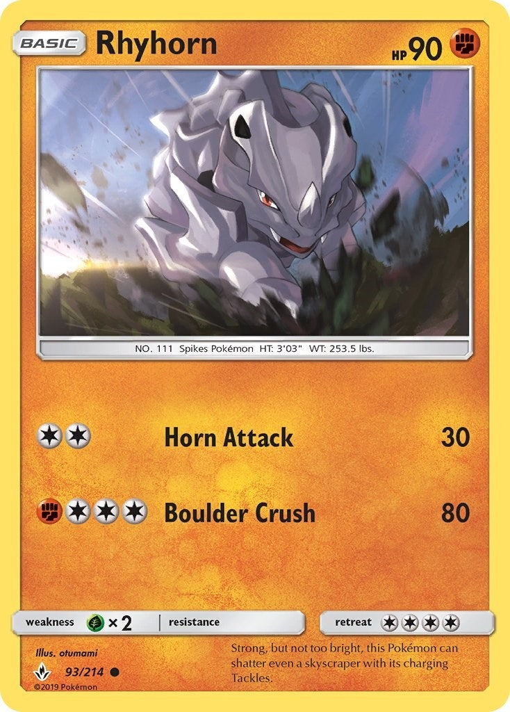 Image for Rhyhorn (93) (93/214) (SM - Unbroken Bonds) - Pokemon