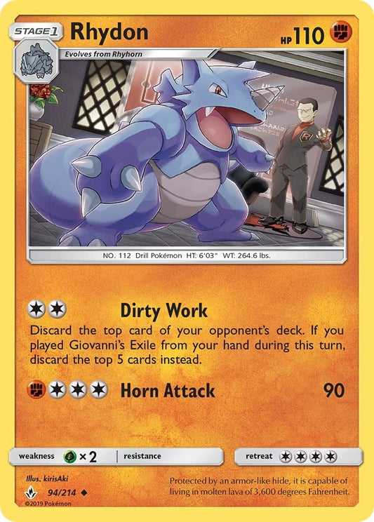 Image for Rhydon (94/214) (SM - Unbroken Bonds) - Pokemon
