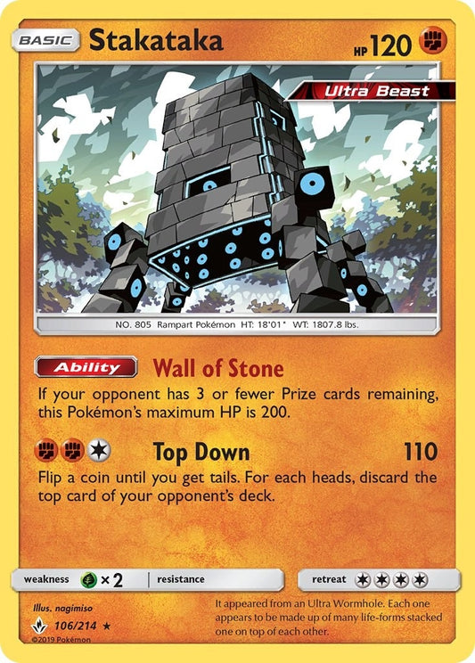 Image for Stakataka (106/214) (SM - Unbroken Bonds) - Pokemon