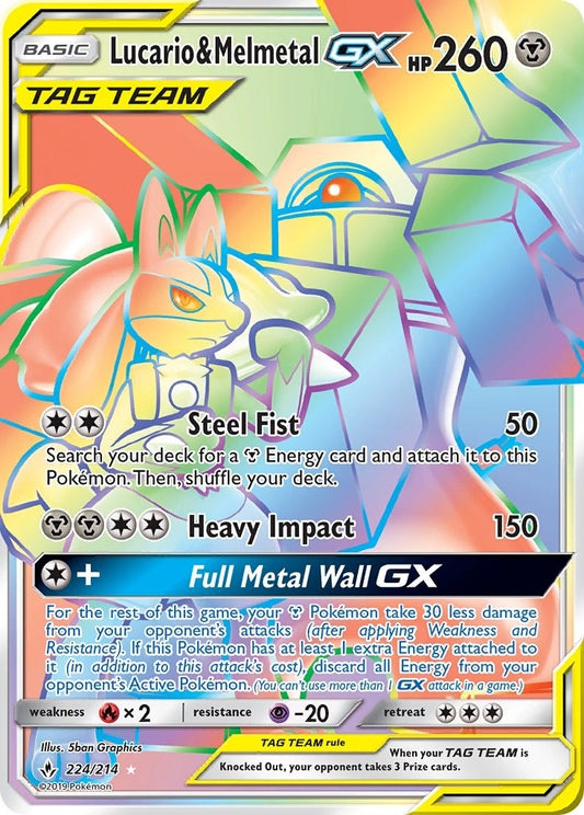Image for Lucario & Melmetal GX (Secret) (224/214) (SM - Unbroken Bonds) - Pokemon