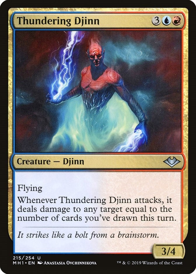 Image for Thundering Djinn (215) (Modern Horizons) - Magic: The Gathering