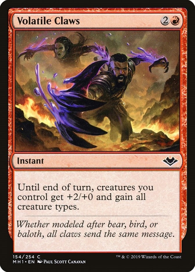 Image for Volatile Claws (154) (Modern Horizons) - Magic: The Gathering