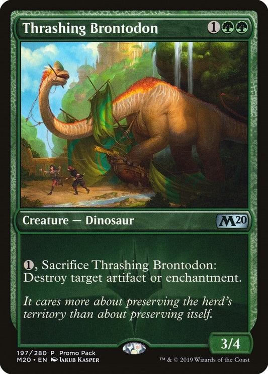 Image for Thrashing Brontodon (197) (Promo Pack: Core Set 2020) - Magic: The Gathering
