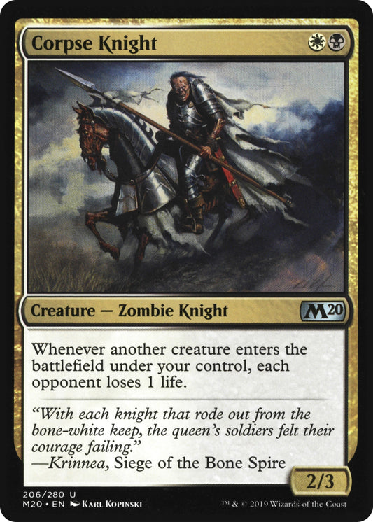 Image for Corpse Knight (2/3 Misprint) (206) (Core Set 2020) - Magic: The Gathering