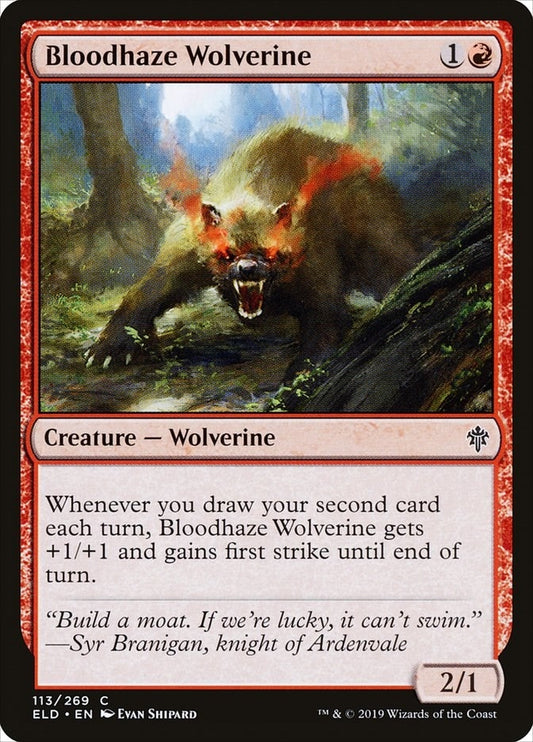 Image for Bloodhaze Wolverine (113) (Throne of Eldraine) - Magic: The Gathering