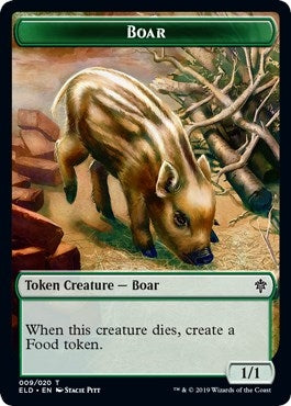 Image for Boar // Food (015) Double-Sided Token (9 // 15) (Throne of Eldraine) - Magic: The Gathering