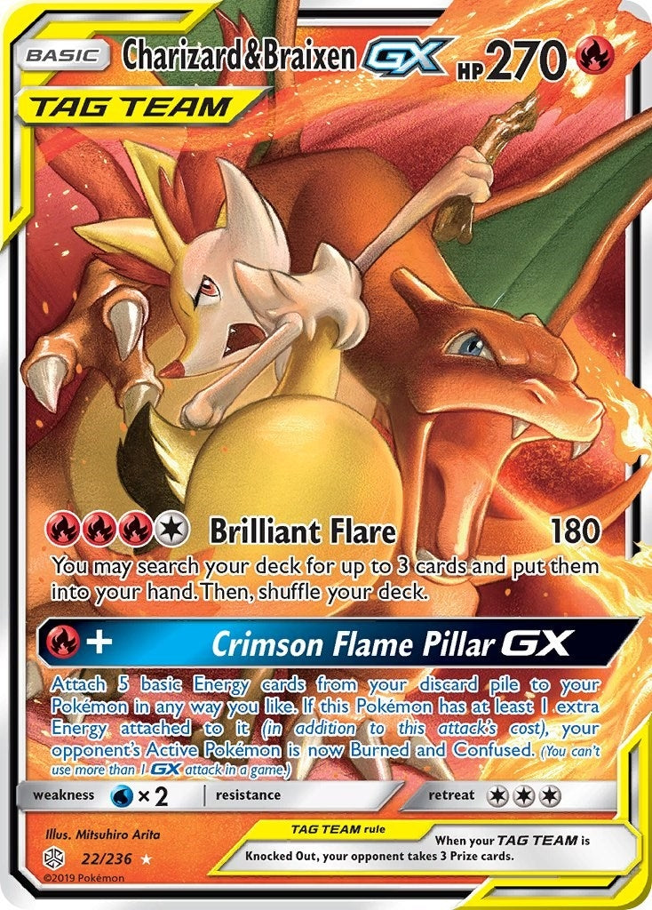 Image for Charizard & Braixen GX (22/236) (SM - Cosmic Eclipse) - Pokemon
