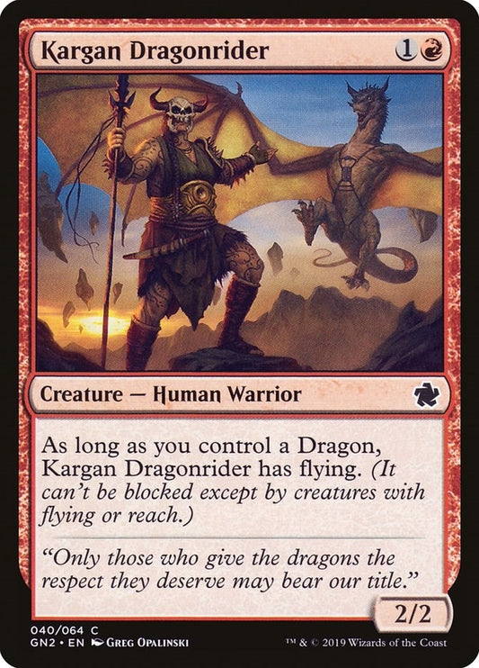 Image for Kargan Dragonrider (40) (Magic Game Night 2019) - Magic: The Gathering