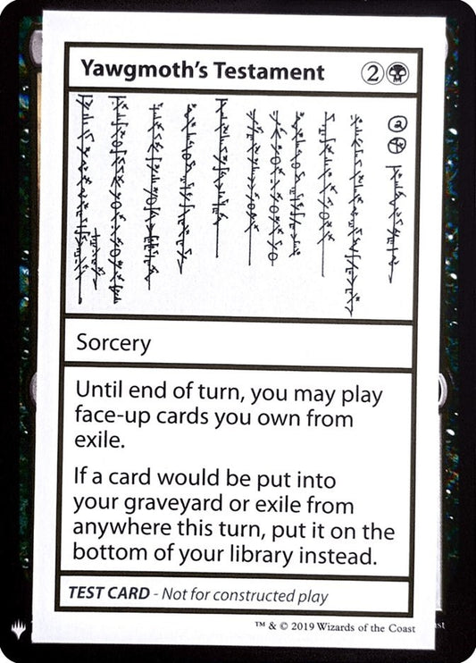Image for Yawgmoth's Testament (Mystery Booster: Convention Edition Exclusives) - Magic: The Gathering
