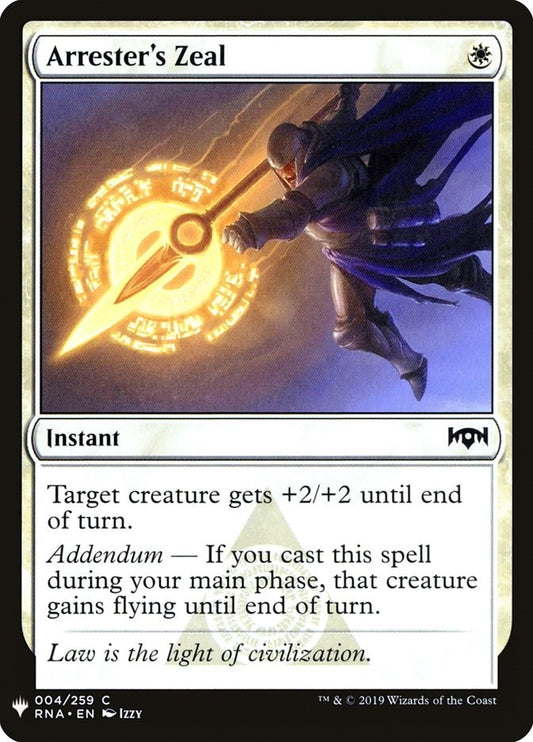 Image for Arrester's Zeal (4) (The List Reprints) - Magic: The Gathering