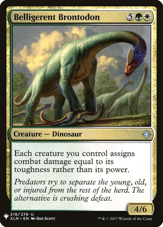 Image for Belligerent Brontodon (218) (The List Reprints) - Magic: The Gathering