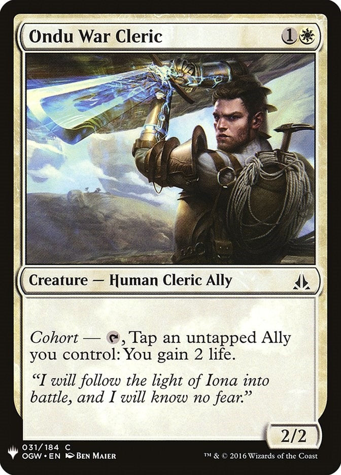 Image for Ondu War Cleric (31) (The List Reprints) - Magic: The Gathering
