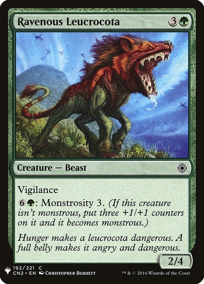 Image for Ravenous Leucrocota (192) (The List Reprints) - Magic: The Gathering